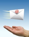 Hands fast mail Royalty Free Stock Photo