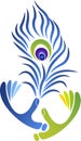 Hands feather logo