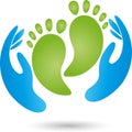 Hands, feet, physiotherapy, podology, logo