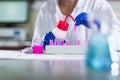 Hands of a female researcher carrying out research in a lab Royalty Free Stock Photo