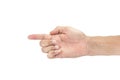 Hands with fingers male asia on a white background,with clipping Royalty Free Stock Photo
