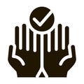 Hands Fingers Palms Up Approved Mark glyph icon