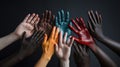 Hands and fingers of people forming the concept of multiculturalism. The concept of business in teamwork, community and diversity Royalty Free Stock Photo