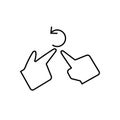 Hands, fingers, rotate icon. Element of corruption icon. Thin line icon on white background