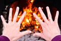 Hands on fire Royalty Free Stock Photo