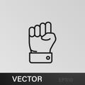 Hands, fist, knuckle, fingers outline icons. Can be used for web, logo, mobile app, UI, UX Royalty Free Stock Photo
