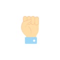 Hands fist vote flat style icon