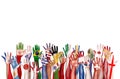 Hands Flag Symbol Diverse Diversity Ethnic Ethnicity Unity Concept