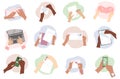 Hands Flat Icons Set Royalty Free Stock Photo