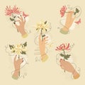 Hands With Flowers