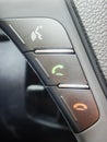 Hands free controls buttons in car Royalty Free Stock Photo