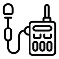 Hands free microphone icon outline vector. Speaker lavalier mic