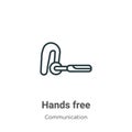 Hands free outline vector icon. Thin line black hands free icon, flat vector simple element illustration from editable