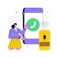 Hands-free phone calling abstract concept vector illustration Royalty Free Stock Photo