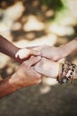 Hands full of heartfelt love. a couple holding hands.