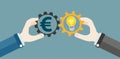 Hands Gears Idea Bulb Euro Investor Concept