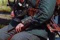 Hands of a German soldier-reenactor