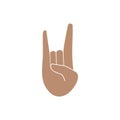 Hands gesture emoji, Sign of the Horns, rocker symbol Royalty Free Stock Photo