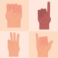 hands gesture, icons set