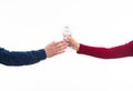 Hands giving bottle of water Royalty Free Stock Photo