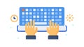 Hands on Glowing Keyboard, Dynamic Digital Interface, vector design Generative AI Royalty Free Stock Photo