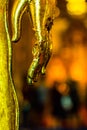 Hands of gold Buddha statue Royalty Free Stock Photo