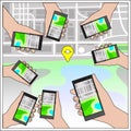 Hands with Gps Navigation