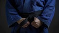 The black belt in judo.AI generated image Royalty Free Stock Photo