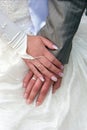 Hands of groom and bride Royalty Free Stock Photo