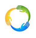 Hands guiding each other in a circle shape logo