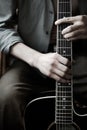 Hands on guitar Royalty Free Stock Photo