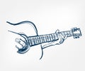 Hands guitar sketch line vector design music instrument Royalty Free Stock Photo