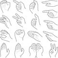 Hand vector line illustration