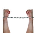 Hands with handcuff Royalty Free Stock Photo