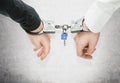 Hands in handcuffs Royalty Free Stock Photo