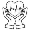 Hands with heart cardiology