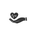 hands of the heart icon, flat design best vector Royalty Free Stock Photo