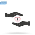 Hands of the heart icon, flat design best vector icon eps10 Royalty Free Stock Photo