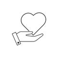 hands of the heart icon, flat design best vector icon Royalty Free Stock Photo