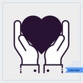 Hands and Heart Icons. Professional, Pixel-aligned, Pixel Perfect, Editable Stroke, Easy Scalablility