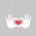 Hands heart love greeting card vector illustration Royalty Free Stock Photo