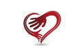 Hands in a heart shape logo vector image Royalty Free Stock Photo