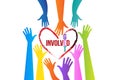 Hands and heart social media logo vector template Royalty Free Stock Photo