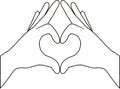 Hands and heart symbol