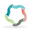 Hands helping people logo Royalty Free Stock Photo
