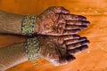 Hands with henna design