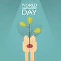 Hands Hold Growing Tree World Environment Day Earth Protection