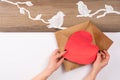 Mock up for congratulatory  love letter preparation for valentine's day. a Royalty Free Stock Photo