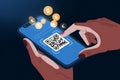 Mobile Payment System QR Code, Smartphone, Digital Currency, Transaction Royalty Free Stock Photo