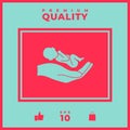 Hands holding baby, protect. Graphic elements for your design Royalty Free Stock Photo